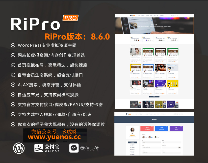 【WordPress主题】Ripro主题Ripro8.6破解无授权版wp主题源码【亲试可用】|紫咖啡小站